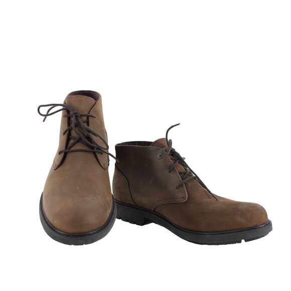 Timberland Sz 9 Dark Brown Weatherproof Lace Up Leather Fabric Lined Ankle Boot - Picture 1 of 16